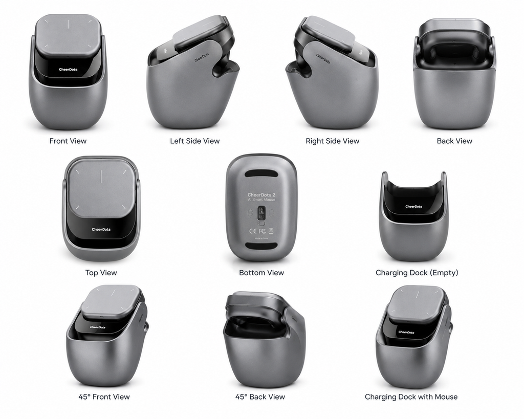 CheerDots 2 AI Smart Mouse with Charging Dock